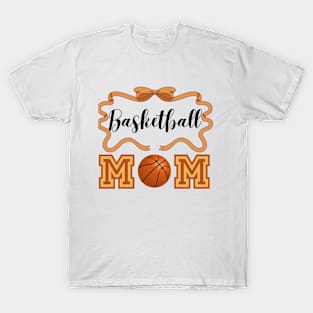 Cute Basketball Mom Coquette Ribbon Bow for Mother's Day T-Shirt